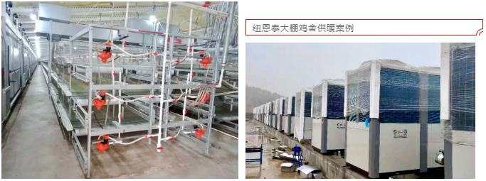博鱼(中国)官方网站空气能G60KD超低温冷暖热泵机组，为23000㎡16个大棚鸡舍供暖